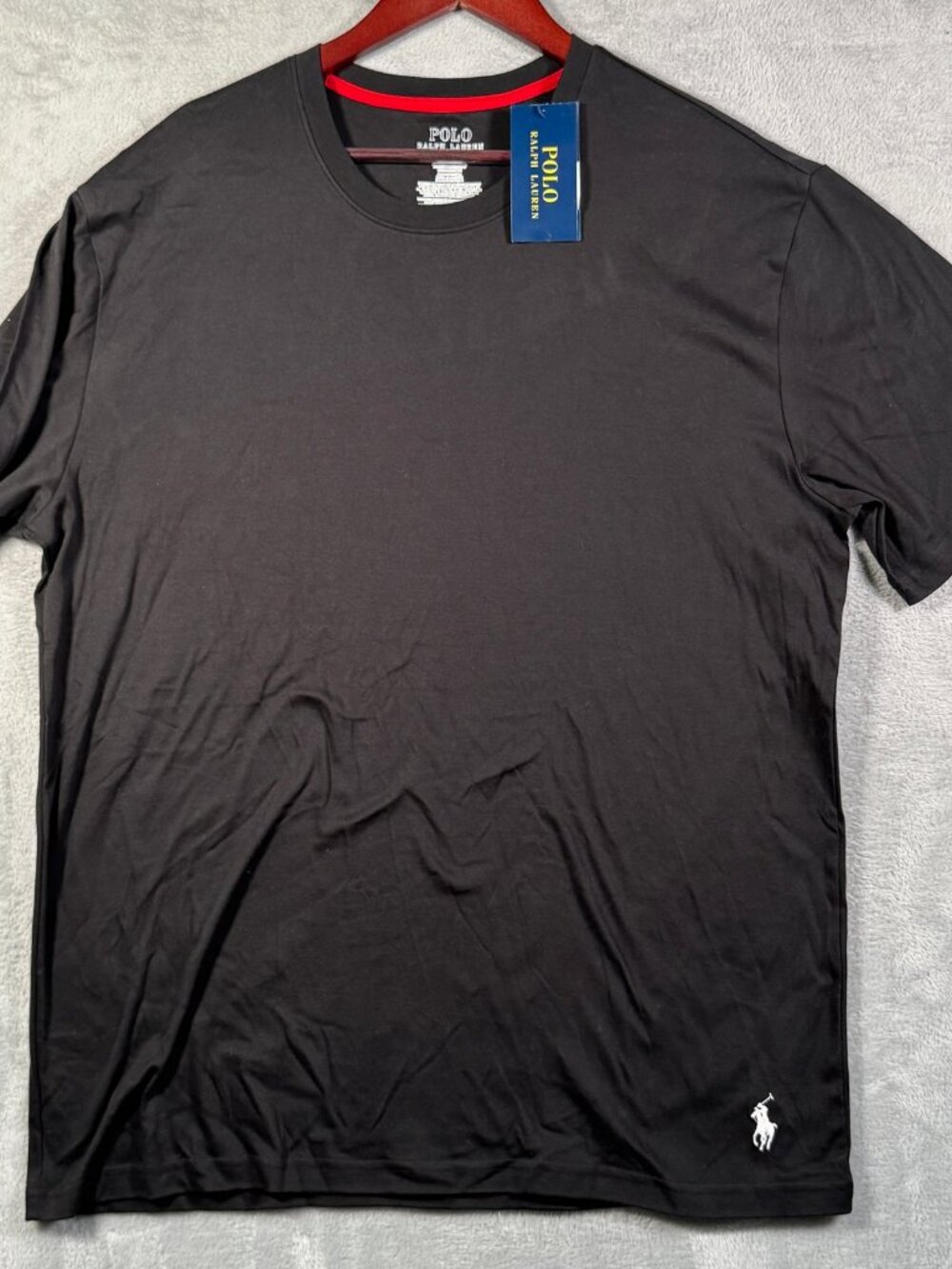 Polo Ralph Lauren Tee Mens L Black Mercerized Cotton Embroidered Pony $50